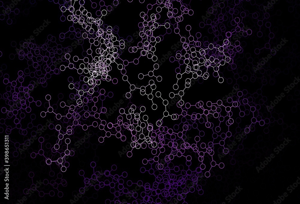 Dark Purple vector template with artificial intelligence structure.