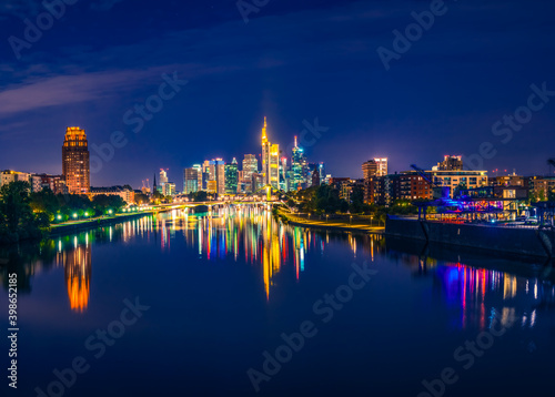 Skyline of Frankfurt at night. Germany  © Pawel Pajor