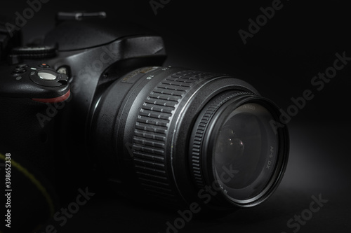 Photography camera with dark background