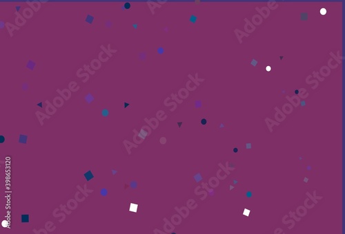 Light Blue, Red vector template with crystals, circles, squares.