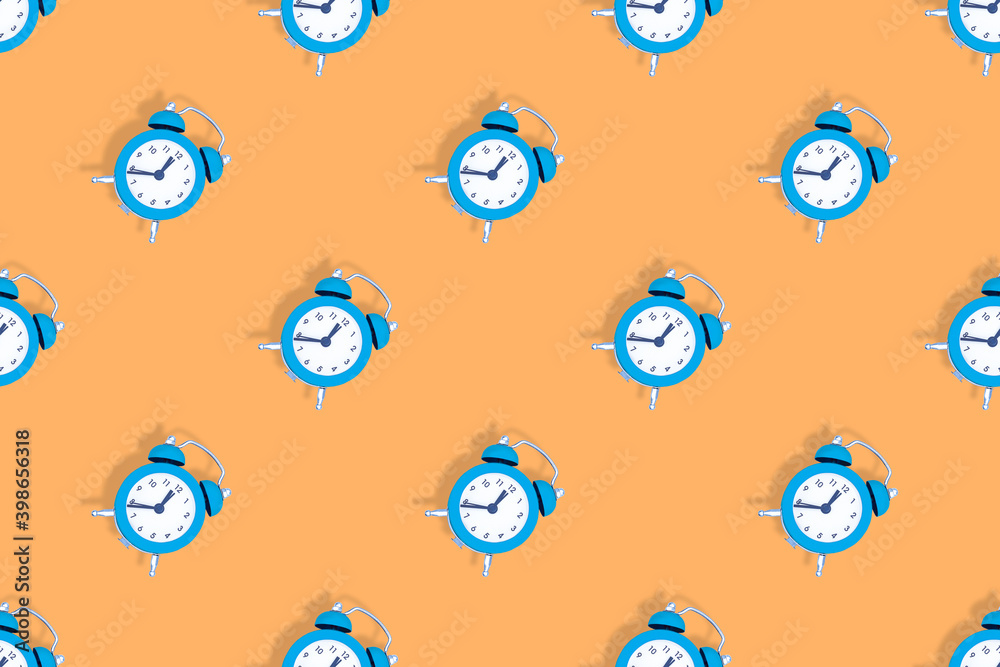 Alarm clocks seamless pattern. Alarm clocks background. Alarm clocks seamless pattern. Alarm clocks background.