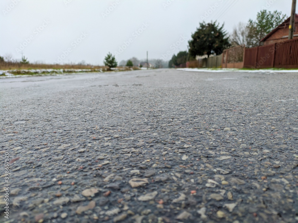 road slides on a winter morning