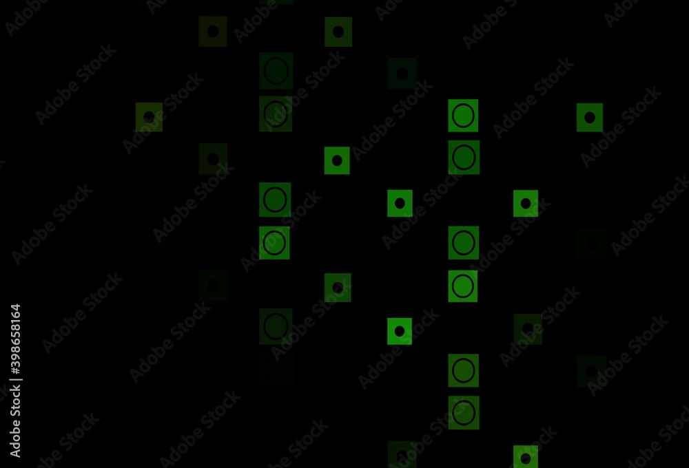 Dark Black vector cover in polygonal, circular style. Dark Black vector cover in polygonal, circular style.