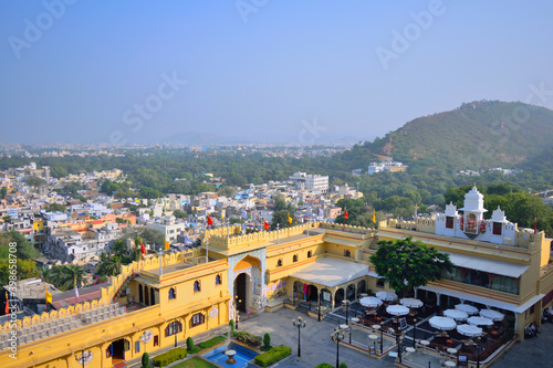 Aerial view of udaipur city. 
