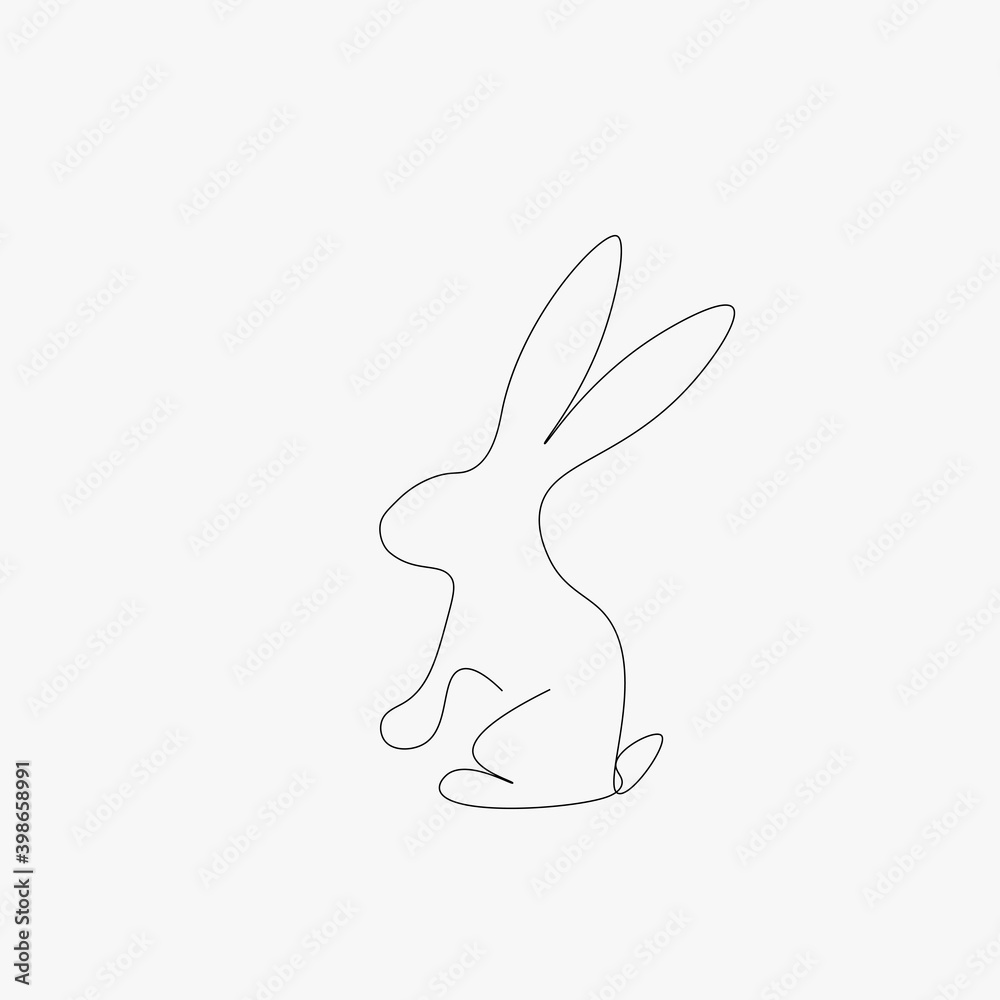 Easter bunny line drawing, vector illustration Easter bunny line drawing, vector illustration
