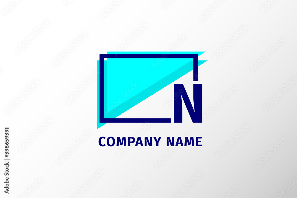 Fototapeta premium screen frame letter N. modern and stand out professional corporate logo