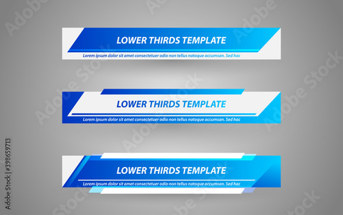 Set collection vector of Broadcast News Lower Thirds Template layout design banner for bar Headline news title, sport game in Television, Video and Media Channel
