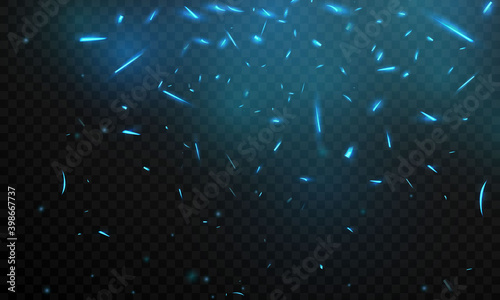 effect Burning hot sparks realistic fire blue flames