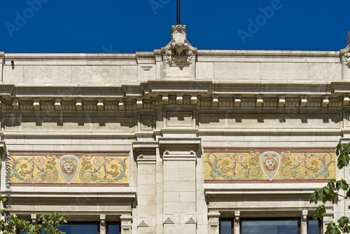 renovated facade of the Royal Zoological Society of Antwerp, Belgium