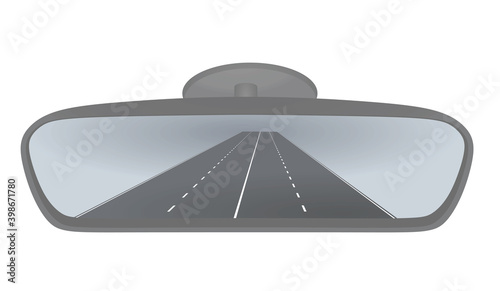 Car rear view mirror. vector illustration