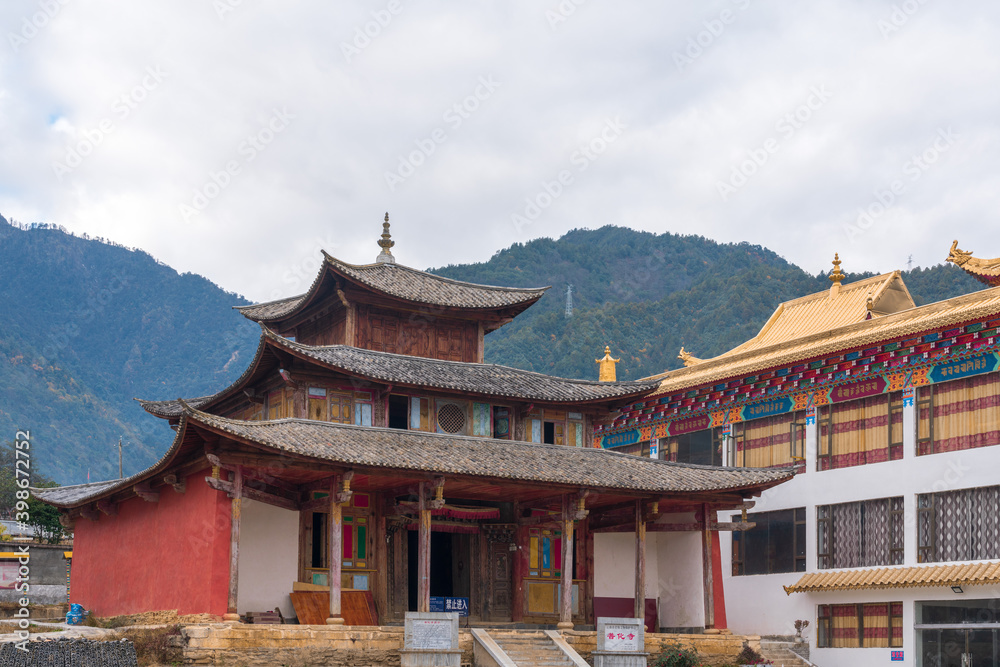 chinese temple in the mountains