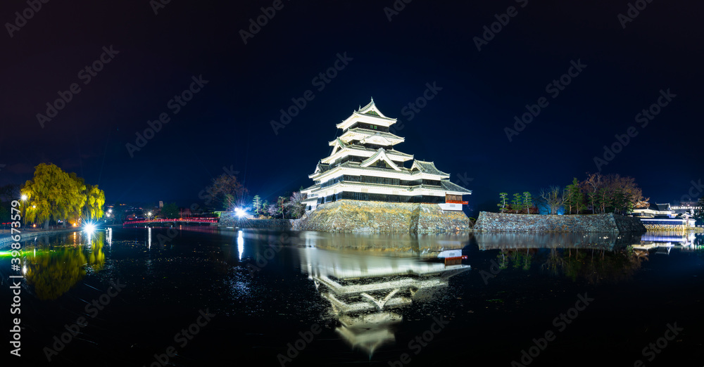 Matsumoto Castle at night, Matsumoto, Nagano Prefecture, Japan Matsumoto Castle at night, Matsumoto, Nagano Prefecture, Japan
