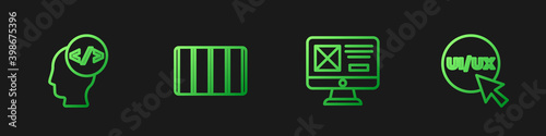 Set line UI or UX design, Front end development, Color palette guide and . Gradient color icons. Vector.