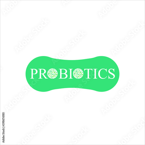 Probiotics vector background, lacto bacteria supplement, correct nutrition and digestion healthcare. Probiotcis micro lactobacillus acidophilus cells on white backdrop for prebiotic food package desig