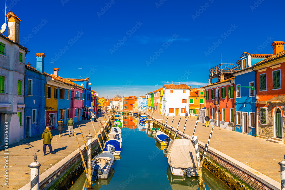 Colourful architecture of Burano island in  Italy