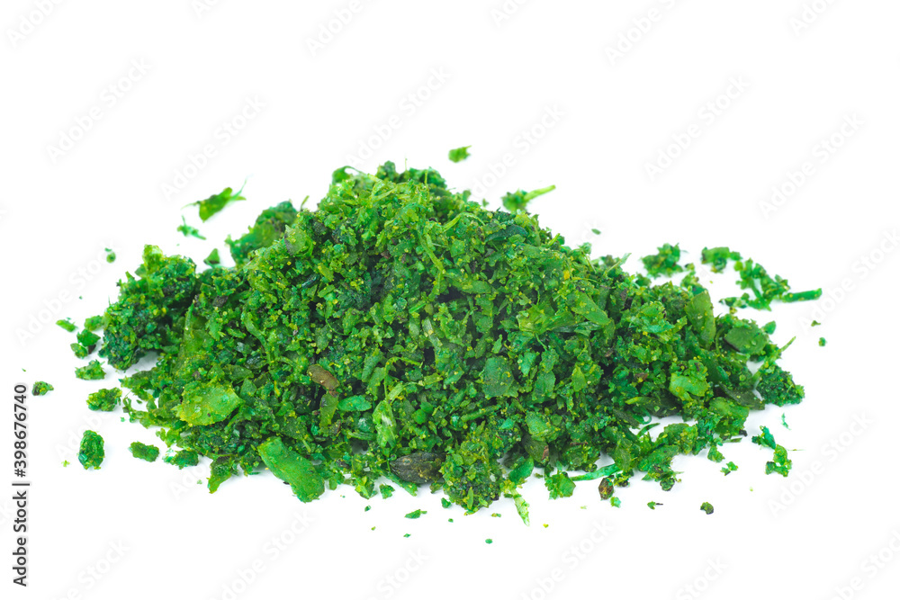 Obraz premium Pile of asafoetida(or hing) isolated on a white background