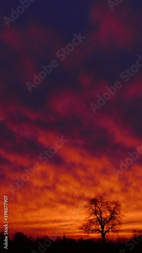 red sunset sky