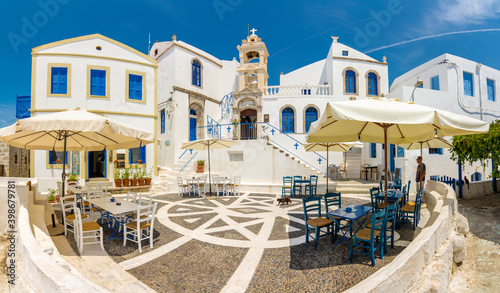 Fototapeta Naklejka Na Ścianę i Meble -  Porta Square of Nikia Village view in Nisyros Island. Nisyros Island popular tourist destination in Aegean Sea.