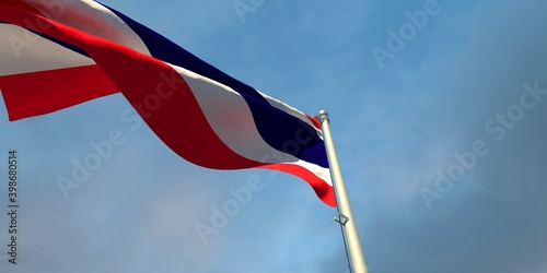 3d rendering of the national flag of the Thailand