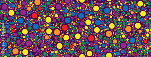 Seamless pattern rainbow colored confetti scattered. Confetti dots vector illustration.