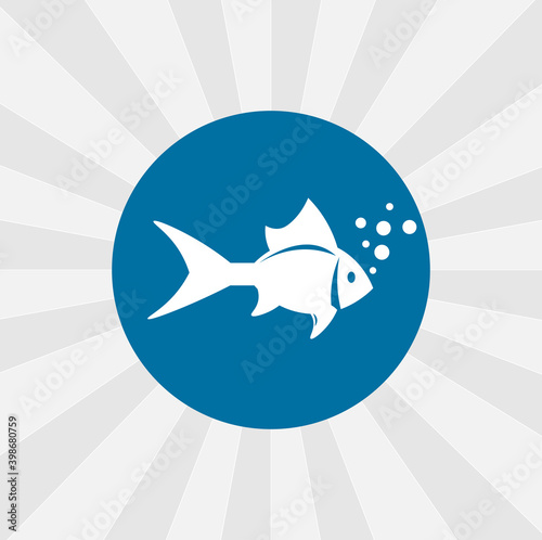 fish isolated vector icon. sea animal design element