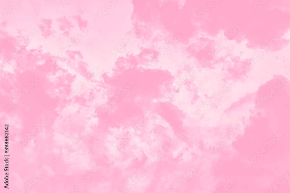 Pastel pink soft sky background with blurred clouds
