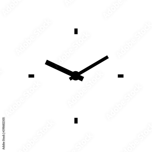Logotipo manecillas de reloj simple aisladas en color negro