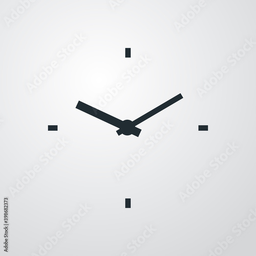 Logotipo manecillas de reloj simple aisladas en fondo gris