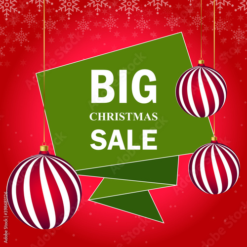 Christmas Sale banner.Big sale offer, banner template. Winter holidays discounts and sellout in stores and shops.