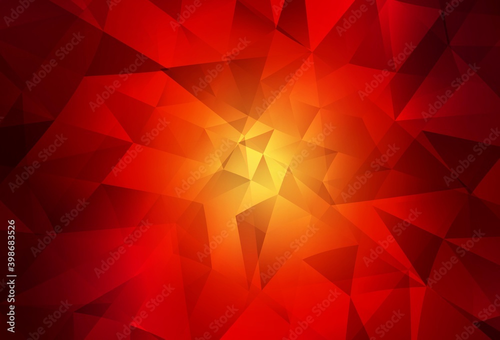 Dark Red vector gradient triangles pattern.