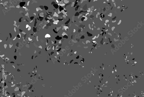 Light Silver, Gray vector pattern with chaotic shapes. © Dmitry