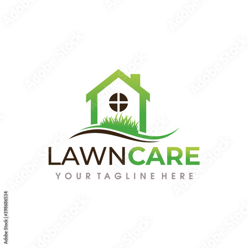 Lawn Care Logo. Lawn Services Logo Design Vector