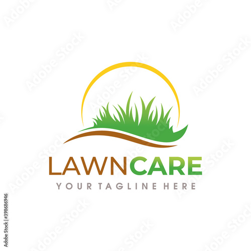 Lawn Care Logo. Lawn Services Logo Design Vector