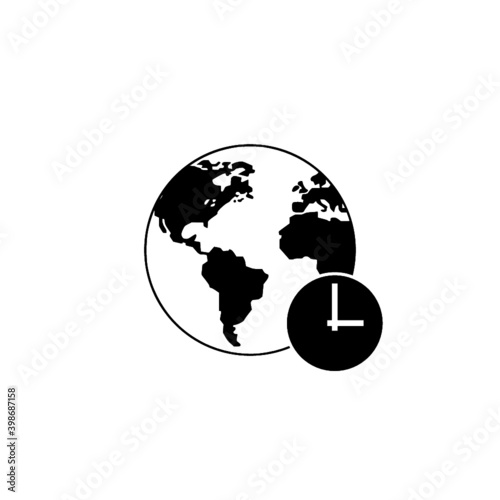 Time zone icon isolated on white background