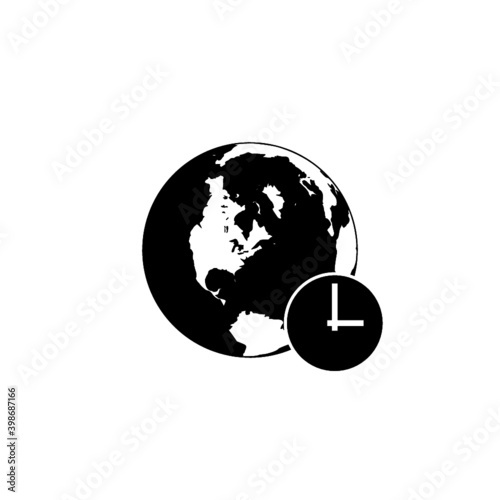 Time zone icon isolated on white background