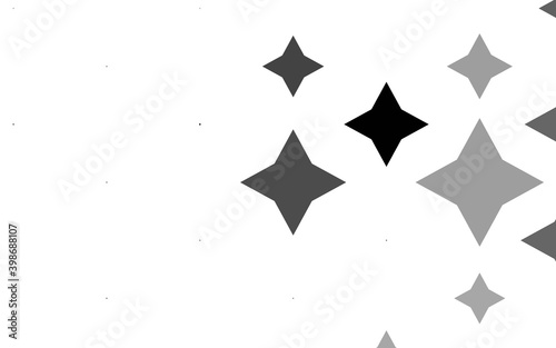 Light Silver  Gray vector template with sky stars. Blurred decorative design in simple style with stars. The template can be used as a background.