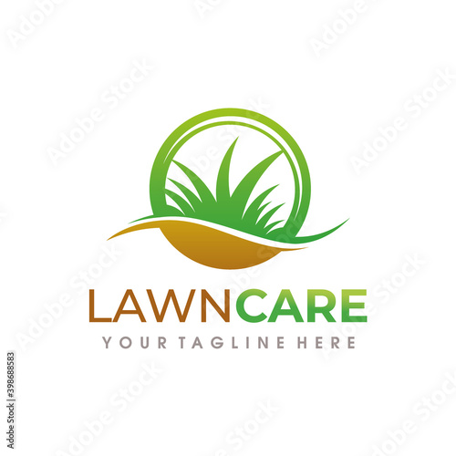 Lawn Care Logo. Lawn Services Logo Design Vector