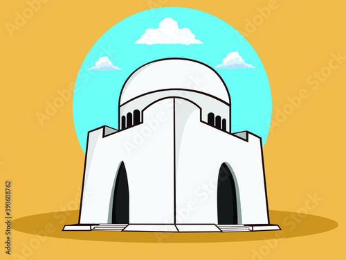 Mizar e Quid Mausoleum of Muhammad Ali Jinnah Karachi Sindh Pakistan vector illustration design