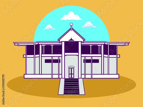 Quaid Muhammad Ali Jinnah residency in Ziarat Baluchistan vector illustration design.