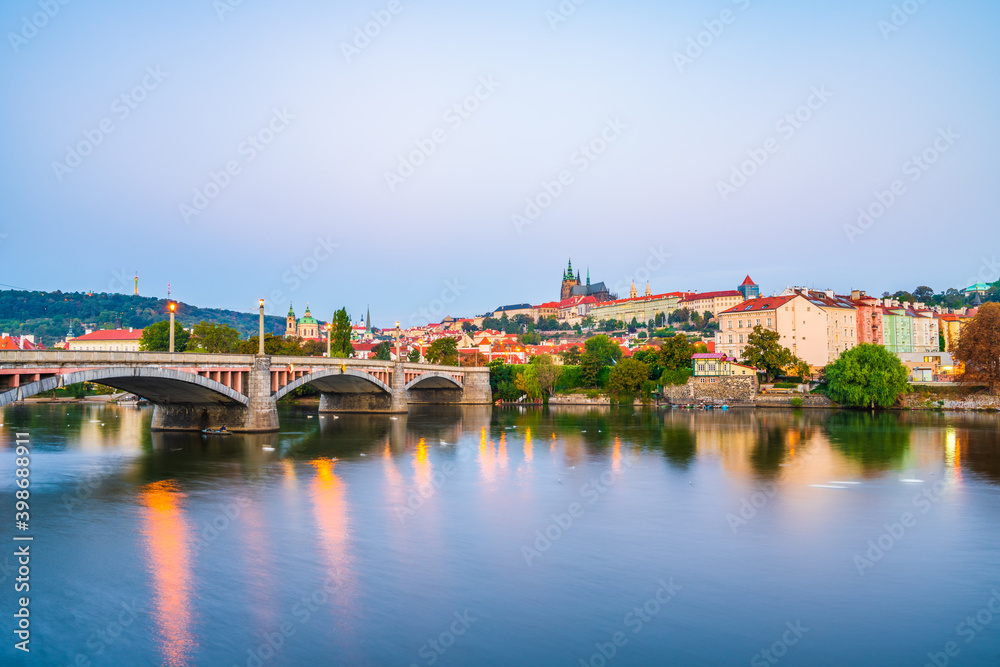 Old town of Prague with the famous Prague's castle. Czech Republic