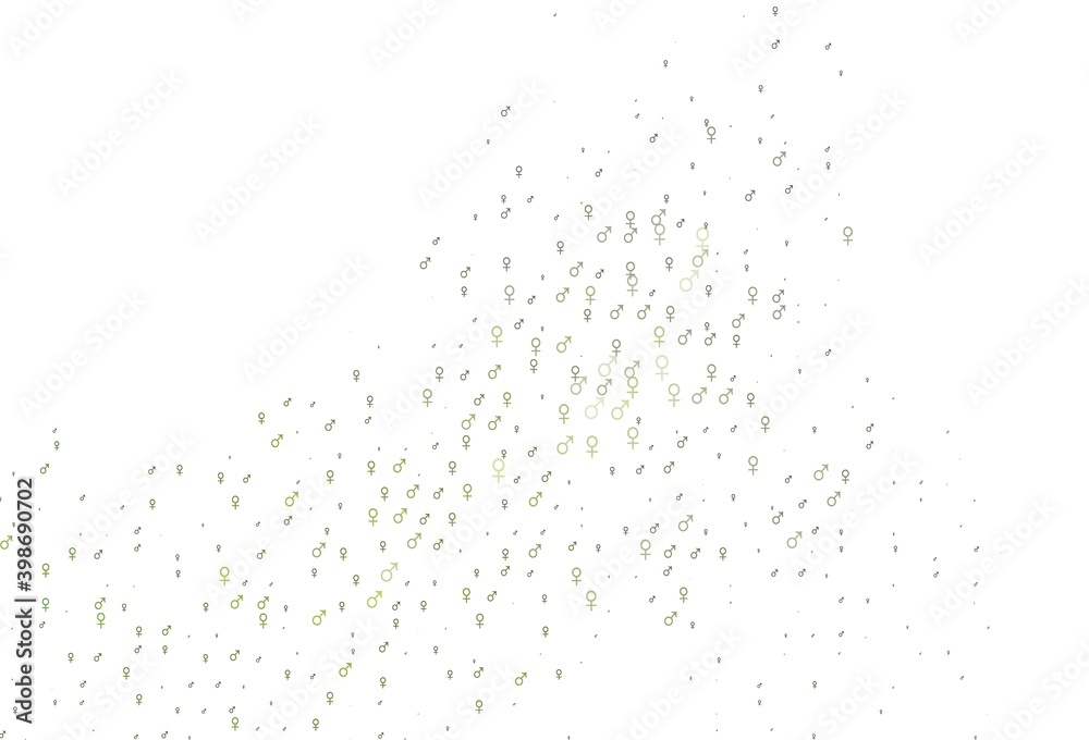 Light green vector backdrop with gender signs. Light green vector backdrop with gender signs.