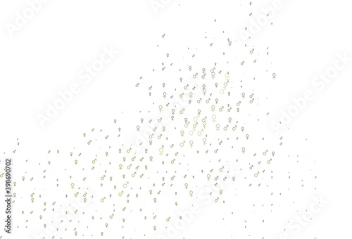 Light green vector backdrop with gender signs.