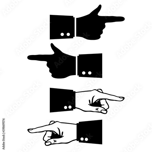 Hand and pointing finger vector cartoon