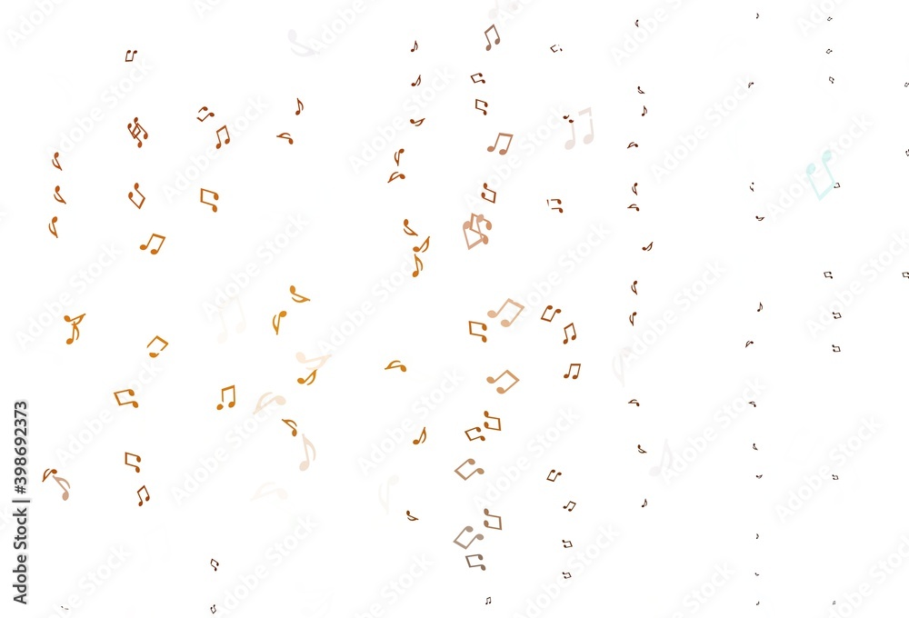 Light Orange vector backdrop with music notes. Light Orange vector backdrop with music notes.