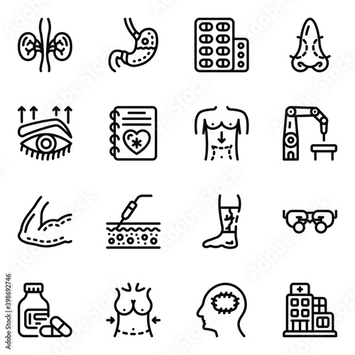 
Hospital and Surgery Solid Icons
