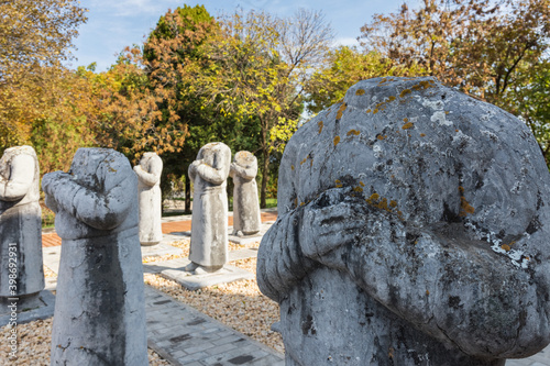 stone statues of foreign ambassadors in qianling mausoleum photo
