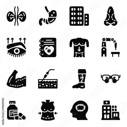 
Hospital and Surgery Solid Icons
