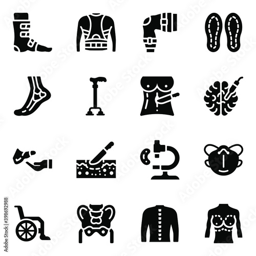 
Pack of Medical and Body Treatment Solid Icons
