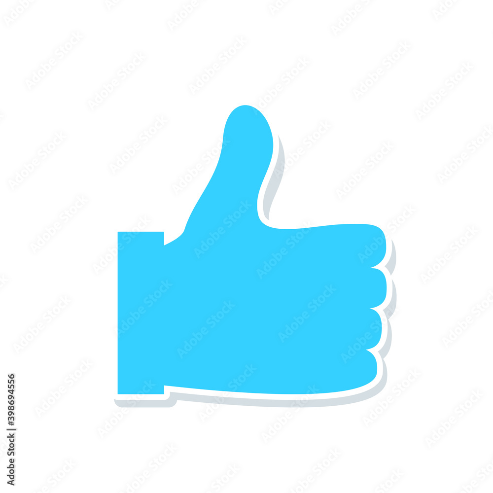 Thumbs up icon isolated on white background. Trendy thumbs up icon in flat style. Template for web site, social network, app, ui and logo. Thumbs up vector Thumbs up icon isolated on white background. Trendy thumbs up icon in flat style. Template for web site, social network, app, ui and logo. Thumbs up vector