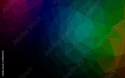 Dark Multicolor  Rainbow vector abstract mosaic pattern. Colorful abstract illustration with gradient. Textured pattern for background.